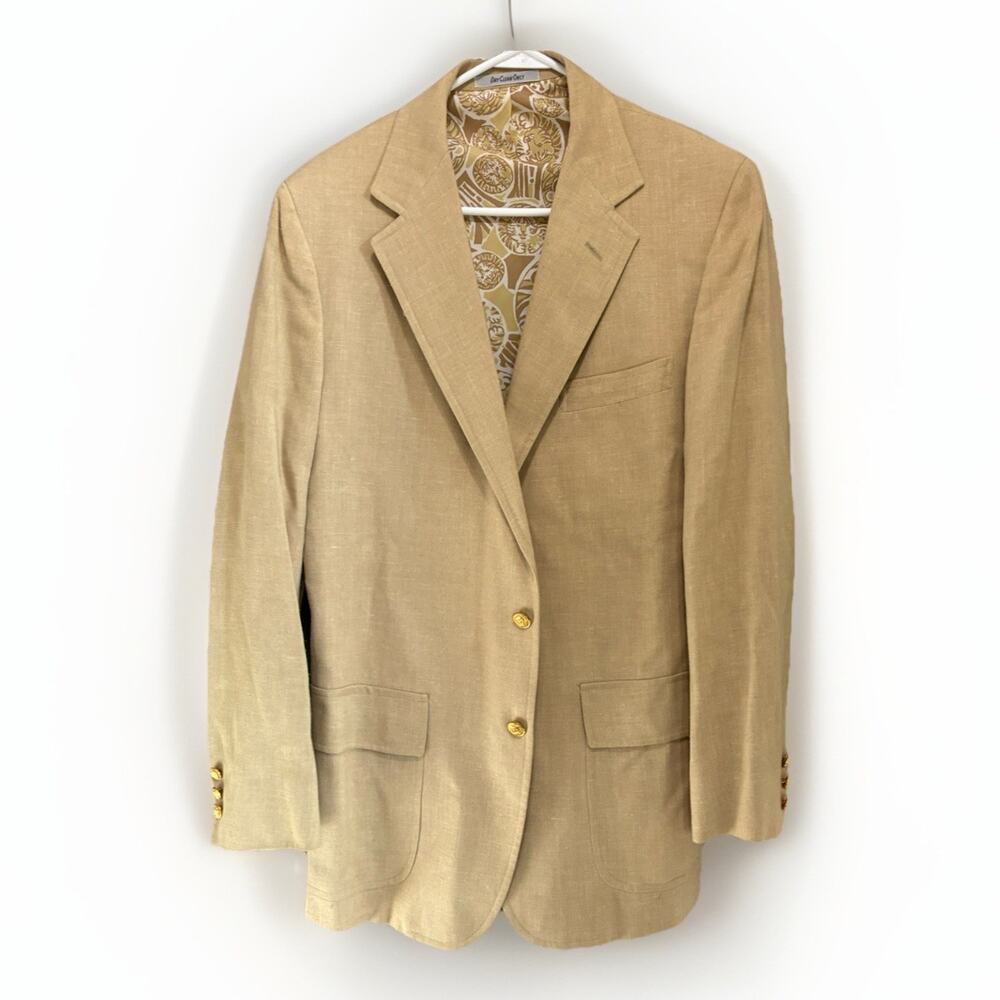 Vitg 70s Lilly Pulitzer Mens Stuff Sport Coat Blazer Cream Tan Size 44 46? Read